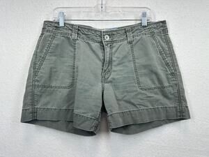 Levis Women Olive Green Cotton Utility Short SZ 10 Casual Heritage Style